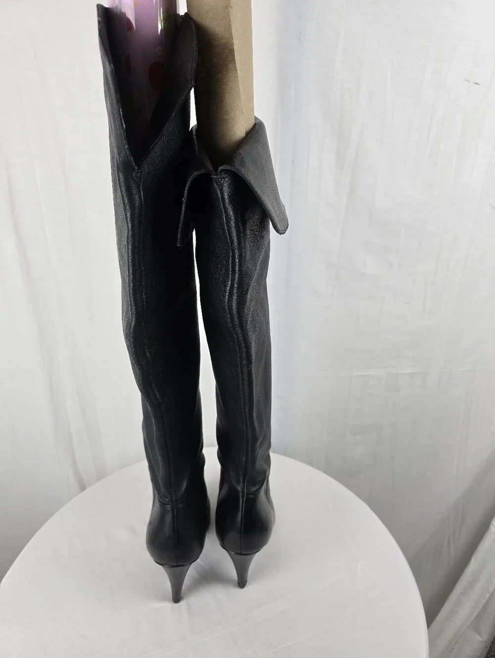 Nine West Catrice Classic Black Faux Leather Over-the-Knee Women's Boots Sz 7M